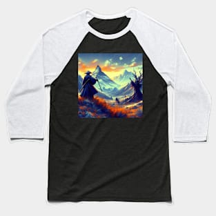 Samurai and Witch - Journey To Mount fuji Baseball T-Shirt